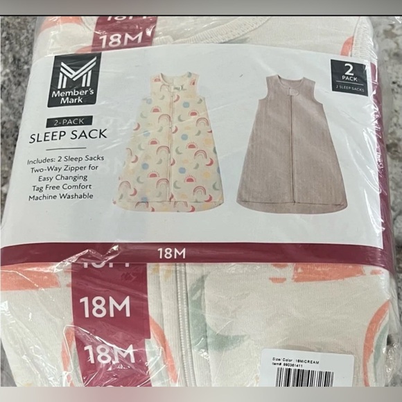 Member’s Mark 2 Pack Full Front Zipping Wearable Blankets/Sleep Sacks Brand New - Picture 1 of 8